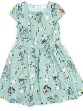 Disney Green A-Line Sundress with Flutter Sleeves